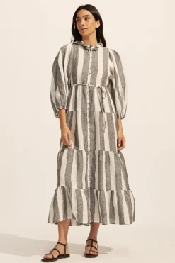 Toast Dress-Black Wide Stripe|zoe kratzmann New