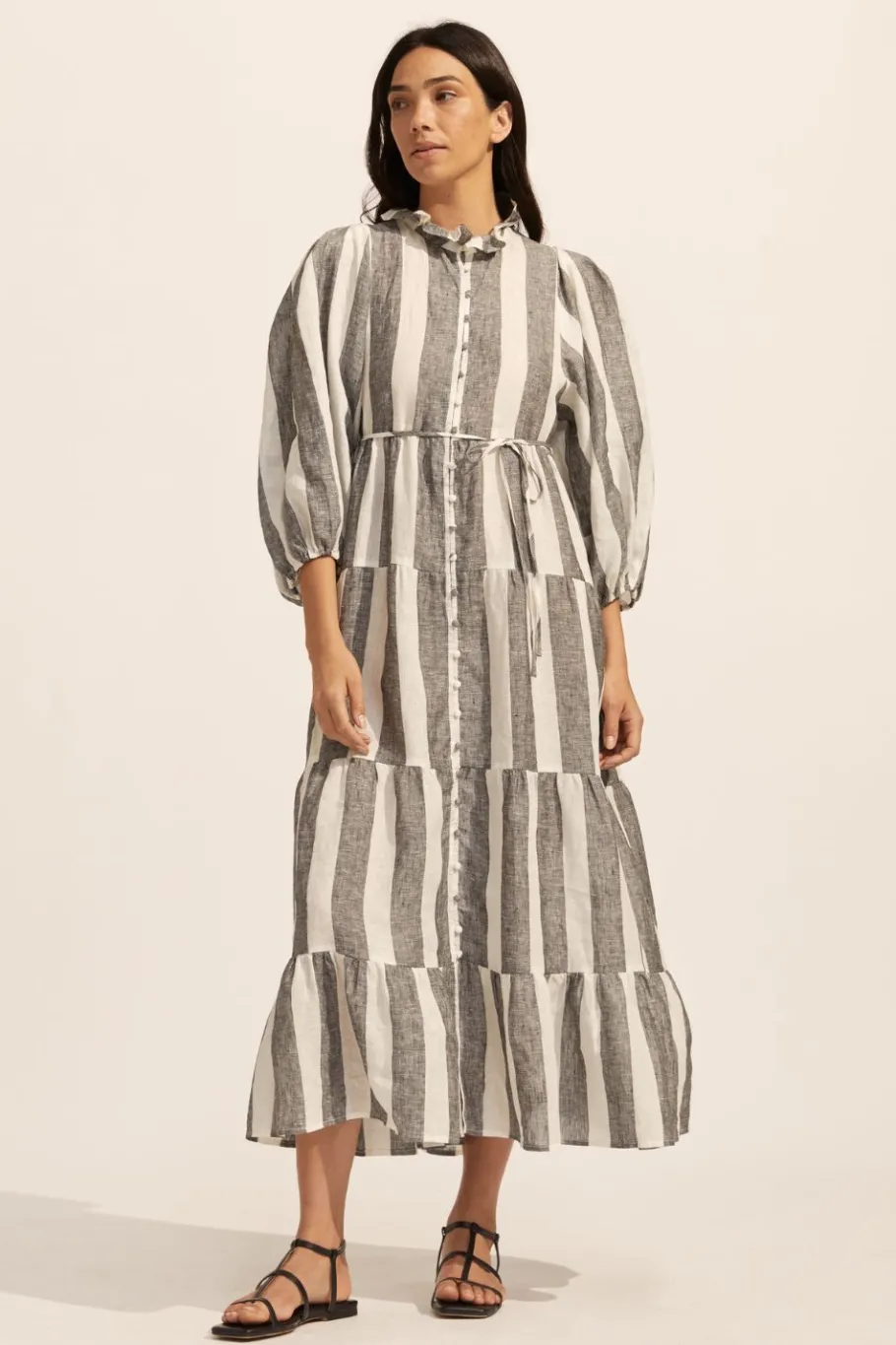 Toast Dress-Black Wide Stripe|zoe kratzmann New