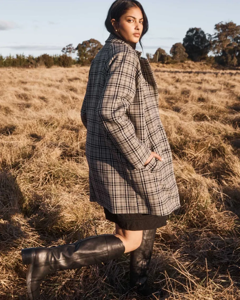 Transit Coat-Black Check|zoe kratzmann Outlet