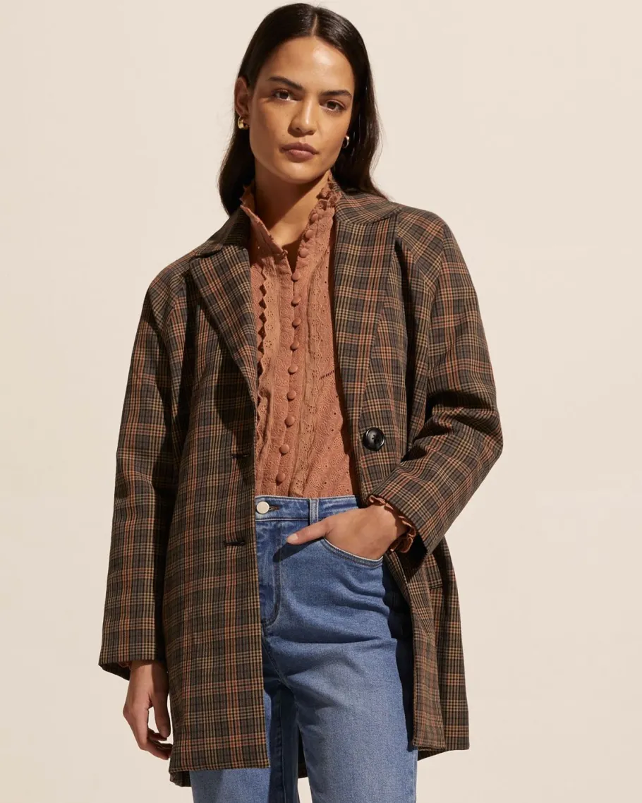 Transit Coat-Toasted Check|zoe kratzmann New