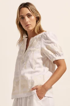 Venture Top-Porcelain Embroid|zoe kratzmann New